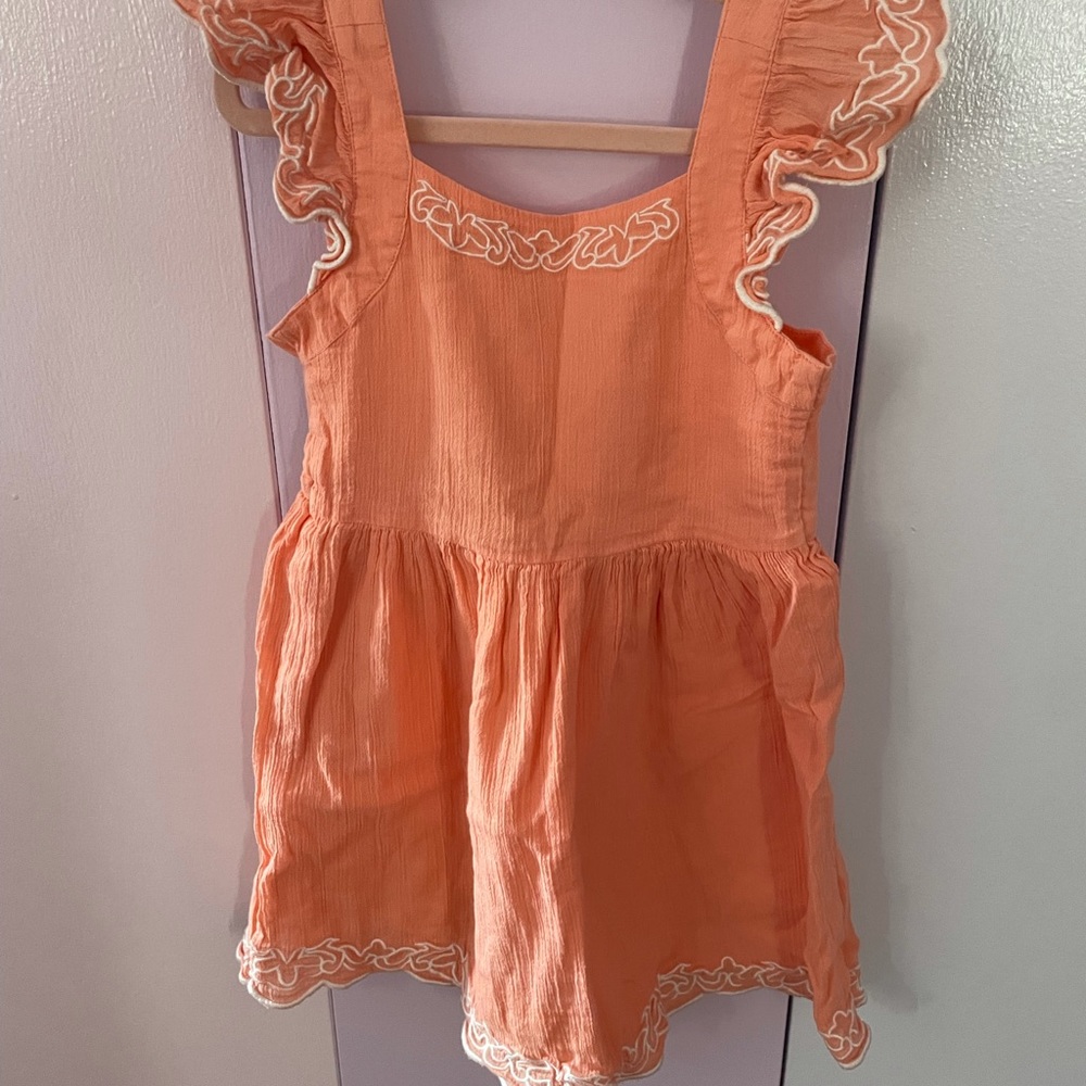 Apricot orange girls Janie and Jack dress, size 5, excellent condition.